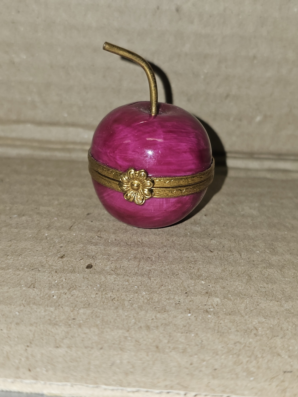 Limoges Pink Cherry Trinket Box